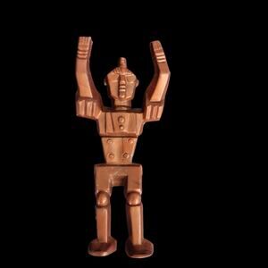 Vintage 1950s Ajax Archer Robot Spaceman Figure Plastic Brown Retro Toy